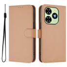 For Tecno Spark Go 2024 4G Skin Feel Solid Color Leather Phone Case with Lanyard(Nude) - 2