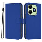 For Tecno Spark Go 2024 4G Skin Feel Solid Color Leather Phone Case with Lanyard(Dark Blue) - 2