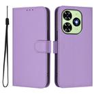 For Tecno Spark Go 2024 4G Skin Feel Solid Color Leather Phone Case with Lanyard(Lavender Purple) - 2