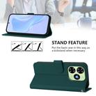 For Tecno Spark Go 2024 4G Skin Feel Solid Color Leather Phone Case with Lanyard(Dark Green) - 3