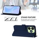 For Tecno Spark Go 2024 4G Skin Feel Solid Color Leather Phone Case with Lanyard(Navy Blue) - 3