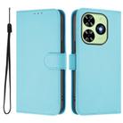 For Tecno Spark Go 2024 4G Skin Feel Solid Color Leather Phone Case with Lanyard(Sky Blue) - 2