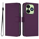 For Tecno Spark Go 2024 4G Skin Feel Solid Color Leather Phone Case with Lanyard(Violet) - 2