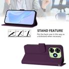 For Tecno Spark Go 2024 4G Skin Feel Solid Color Leather Phone Case with Lanyard(Violet) - 3