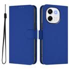 For Tecno Spark 30 5G / Pova 6 Neo 5G Skin Feel Solid Color Leather Phone Case with Lanyard(Dark Blue) - 2