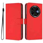 For Tecno Spark 30C 5G / Pop 9 5G Skin Feel Solid Color Leather Phone Case with Lanyard(Red) - 2