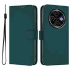 For Tecno Spark 30C 5G / Pop 9 5G Skin Feel Solid Color Leather Phone Case with Lanyard(Dark Green) - 2