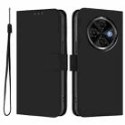 For Tecno Spark 30C 5G / Pop 9 5G Skin Feel Solid Color Leather Phone Case with Lanyard(Black) - 2