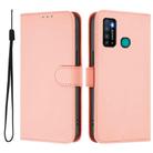 For Tecno Camon 15 Skin Feel Solid Color Leather Phone Case with Lanyard(Pink) - 2