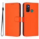 For Tecno Camon 15 Skin Feel Solid Color Leather Phone Case with Lanyard(Orange) - 2