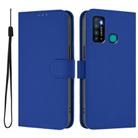 For Tecno Camon 15 Skin Feel Solid Color Leather Phone Case with Lanyard(Dark Blue) - 2