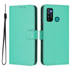 For Tecno Camon 15 Skin Feel Solid Color Leather Phone Case with Lanyard(Green) - 2