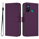 For Tecno Camon 15 Skin Feel Solid Color Leather Phone Case with Lanyard(Violet) - 2