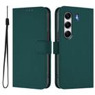 For Tecno Camon 40 4G Skin Feel Solid Color Leather Phone Case with Lanyard(Dark Green) - 2