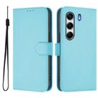 For Tecno Camon 40 4G Skin Feel Solid Color Leather Phone Case with Lanyard(Sky Blue) - 2