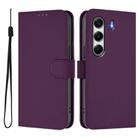 For Tecno Camon 40 4G Skin Feel Solid Color Leather Phone Case with Lanyard(Violet) - 2