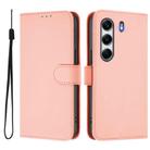 For Tecno Camon 40 Pro 4G Skin Feel Solid Color Leather Phone Case with Lanyard(Pink) - 2