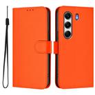 For Tecno Camon 40 Pro 4G Skin Feel Solid Color Leather Phone Case with Lanyard(Orange) - 2