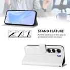 For Tecno Camon 40 Pro 4G Skin Feel Solid Color Leather Phone Case with Lanyard(White) - 3