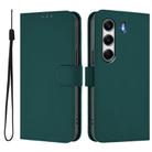For Tecno Camon 40 Pro 5G Skin Feel Solid Color Leather Phone Case with Lanyard(Dark Green) - 2