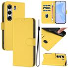 For Tecno Camon 40 Pro 5G Skin Feel Solid Color Leather Phone Case with Lanyard(Lemon Yellow) - 1