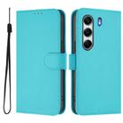 For Tecno Camon 40 Pro 5G Skin Feel Solid Color Leather Phone Case with Lanyard(Lake Blue) - 2