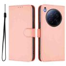 For Tecno Camon 40 Premier Skin Feel Solid Color Leather Phone Case with Lanyard(Pink) - 2
