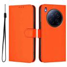 For Tecno Camon 40 Premier Skin Feel Solid Color Leather Phone Case with Lanyard(Orange) - 2