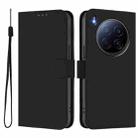 For Tecno Camon 40 Premier Skin Feel Solid Color Leather Phone Case with Lanyard(Black) - 2