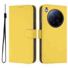 For Tecno Camon 40 Premier Skin Feel Solid Color Leather Phone Case with Lanyard(Lemon Yellow) - 2