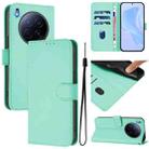 For Tecno Camon 40 Premier Skin Feel Solid Color Leather Phone Case with Lanyard(Mint Green) - 1