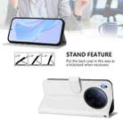 For Tecno Camon 40 Premier Skin Feel Solid Color Leather Phone Case with Lanyard(White) - 4