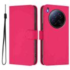 For Tecno Camon 40 Premier Skin Feel Solid Color Leather Phone Case with Lanyard(Rose Red) - 2