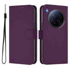 For Tecno Camon 40 Premier Skin Feel Solid Color Leather Phone Case with Lanyard(Violet) - 2