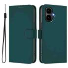 For Tecno Pop 10 Skin Feel Solid Color Leather Phone Case with Lanyard(Dark Green) - 2