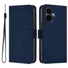 For Tecno Pop 10 Skin Feel Solid Color Leather Phone Case with Lanyard(Navy Blue) - 2