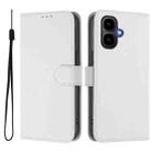 For Tecno Pop 10 Skin Feel Solid Color Leather Phone Case with Lanyard(White) - 2