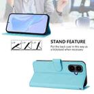 For Tecno Pop 10 Skin Feel Solid Color Leather Phone Case with Lanyard(Sky Blue) - 4