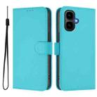 For Tecno Pop 10 Skin Feel Solid Color Leather Phone Case with Lanyard(Lake Blue) - 2