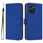 For HMD Pulse Pro / Pulse / Pulse+ Skin Feel Solid Color Leather Phone Case with Lanyard(Dark Blue) - 2