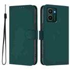 For HMD Pulse Pro / Pulse / Pulse+ Skin Feel Solid Color Leather Phone Case with Lanyard(Dark Green) - 2