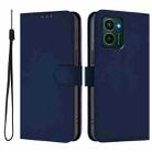 For HMD Pulse Pro / Pulse / Pulse+ Skin Feel Solid Color Leather Phone Case with Lanyard(Navy Blue) - 2