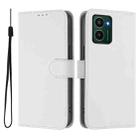 For HMD Pulse Pro / Pulse / Pulse+ Skin Feel Solid Color Leather Phone Case with Lanyard(White) - 2