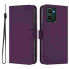 For HMD Pulse Pro / Pulse / Pulse+ Skin Feel Solid Color Leather Phone Case with Lanyard(Violet) - 2