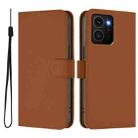 For HMD Skyline Skin Feel Solid Color Leather Phone Case with Lanyard(Brown) - 2