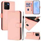 For HMD Skyline Skin Feel Solid Color Leather Phone Case with Lanyard(Pink) - 1