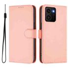 For HMD Skyline Skin Feel Solid Color Leather Phone Case with Lanyard(Pink) - 2