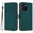 For HMD Skyline Skin Feel Solid Color Leather Phone Case with Lanyard(Dark Green) - 2