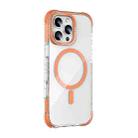 For iPhone 16 Pro Mutural Blink Series Glitter Edge MagSafe Magnetic Phone Case(Orange) - 1