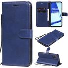 For Oppo A52 / A72 / A92 Solid Color Horizontal Flip Protective Leather Case with Holder & Card Slots & Wallet & Photo Frame & Lanyard(Blue) - 1